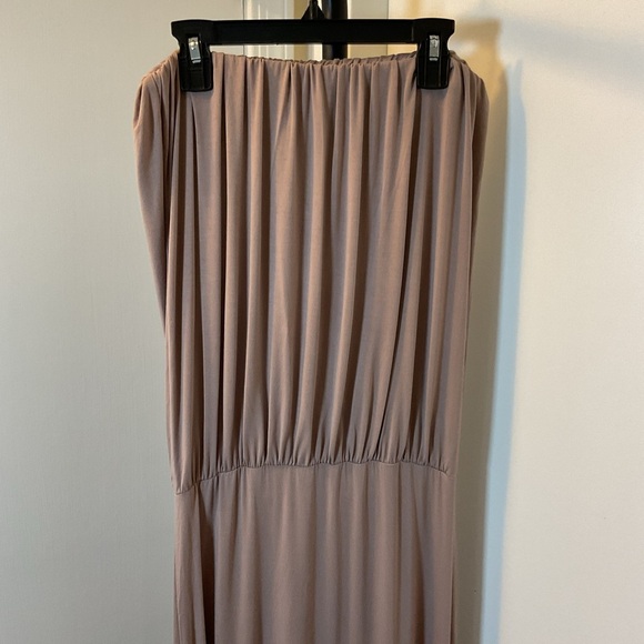 10. Olivecaous Strapless Tan Maxi Dress Size Large - Picture 7 of 7